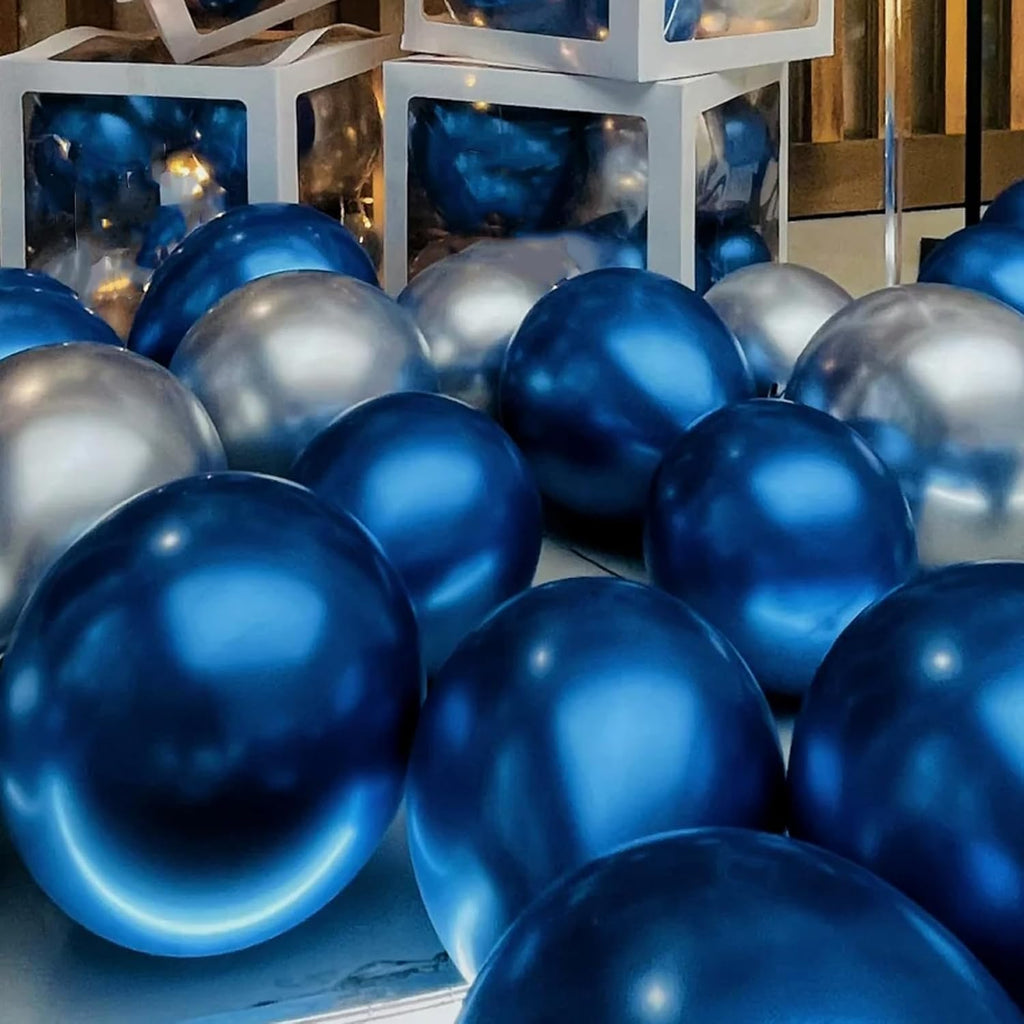 Voircoloria Metallic Blue Balloon Garland Kit - 90 Pack in Various Sizes for Graduation, Weddings & Parties