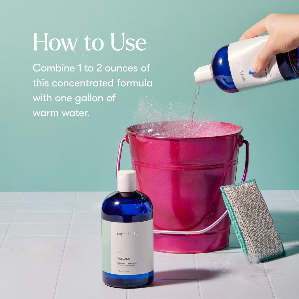Capri Blue Volcano Cleaning Concentrate - Multi Purpose Cleaner - Cleaning Products Safe for Floors, Tile, Countertops & More - Vegan & Cruelty Free - Non-toxic Cleaning Supplies (16 fl oz)