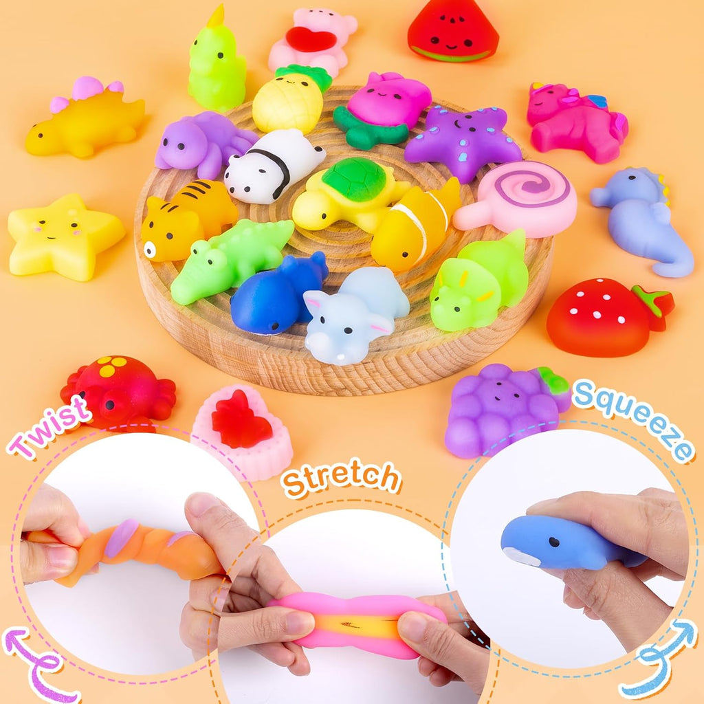 VISCOO 40 Pack Squishy Toys - Kawaii Mochi Party Favors for Kids | Perfect Easter Basket Stuffers
