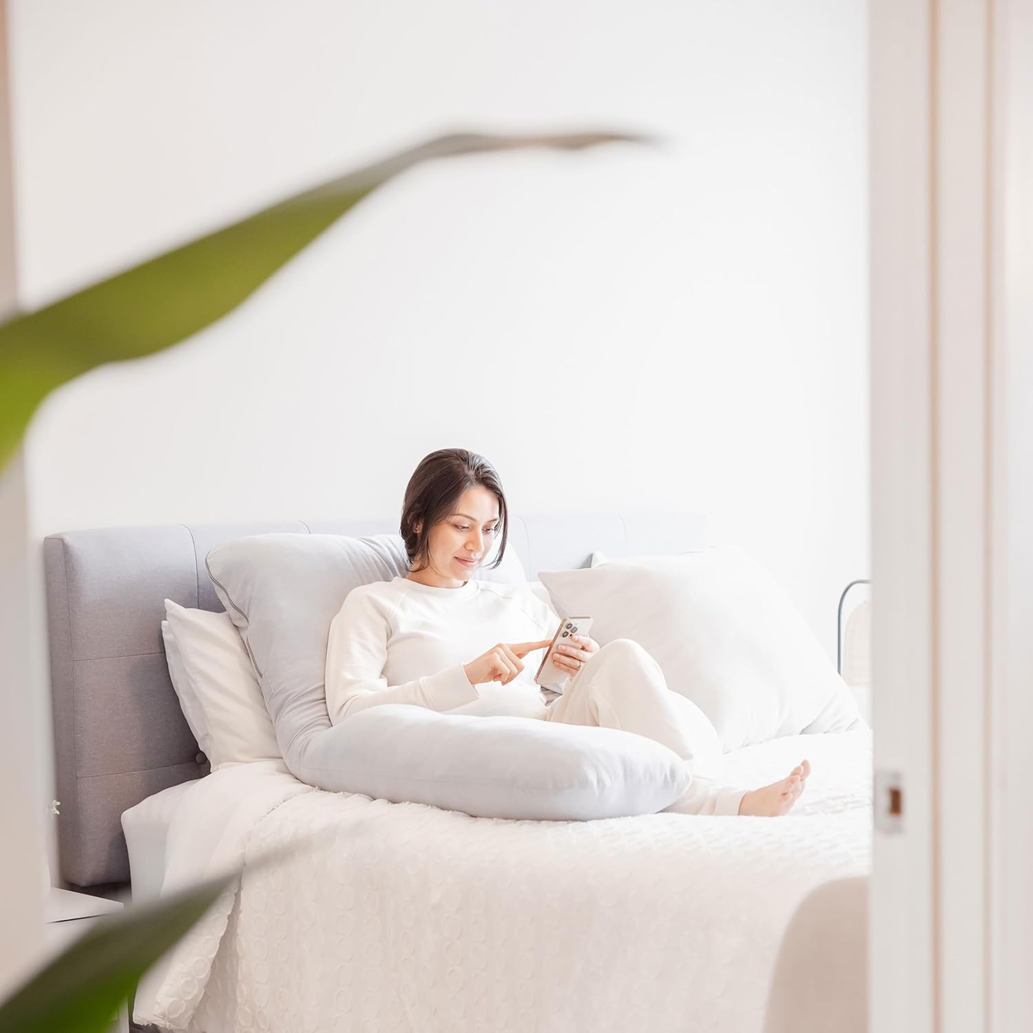 Regalo Premium U-Shaped Pregnancy Pillow - Ultra Soft Full Body Support for Sleeping & Feeding | Grey