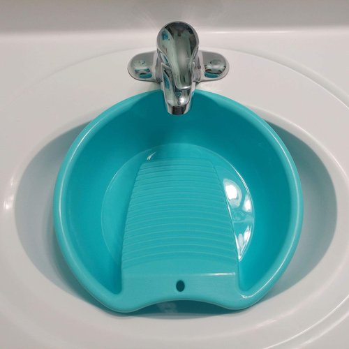 Ohisu Blue Washboard Basin for Hand Washing Clothes and Small Delicate Articles