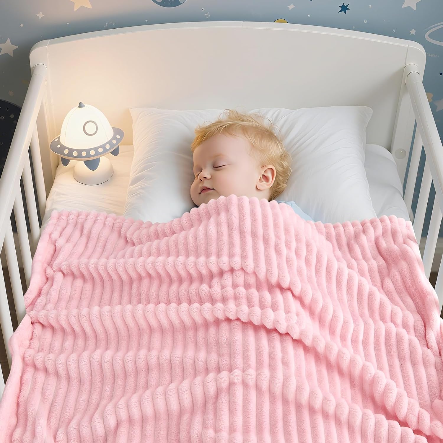 Skiennix Soft Fleece Baby Blanket - Ultra Cozy Lightweight Pink Blanket for Newborns | 30x40 Inch