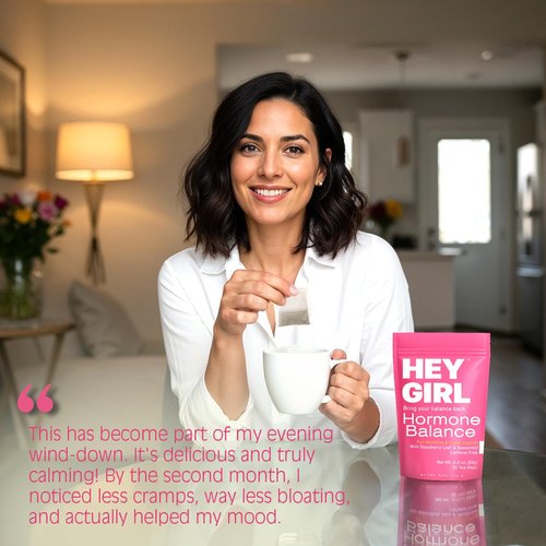 Hormone Balance for Women Tea with Spearmint, Red Raspberry Leaf, Chamomile, Ginger, Nettle - For PMS, PCOS, Perimenopause & Cycle Support - Herbal Hormonal Wellness Tea Bags