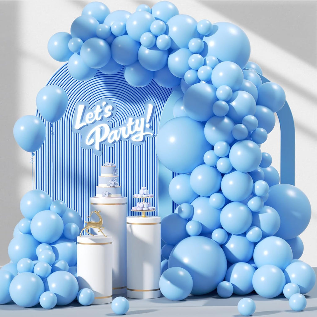 Awenztech Balloon Arch Kit - 120pcs Light Blue Latex Balloons in Various Sizes for Celebrations