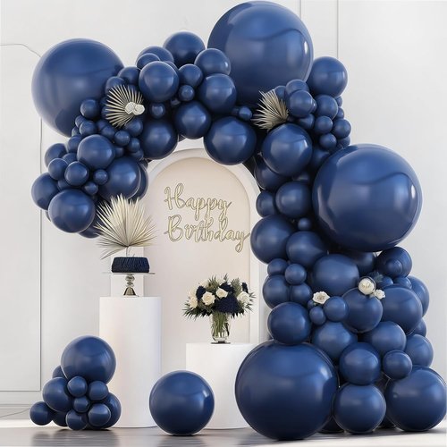 **Balloon Arch Kit by Navy Blue | 133-Piece Dark Blue Latex Balloon Set for Birthday, Wedding & Party Decor**
