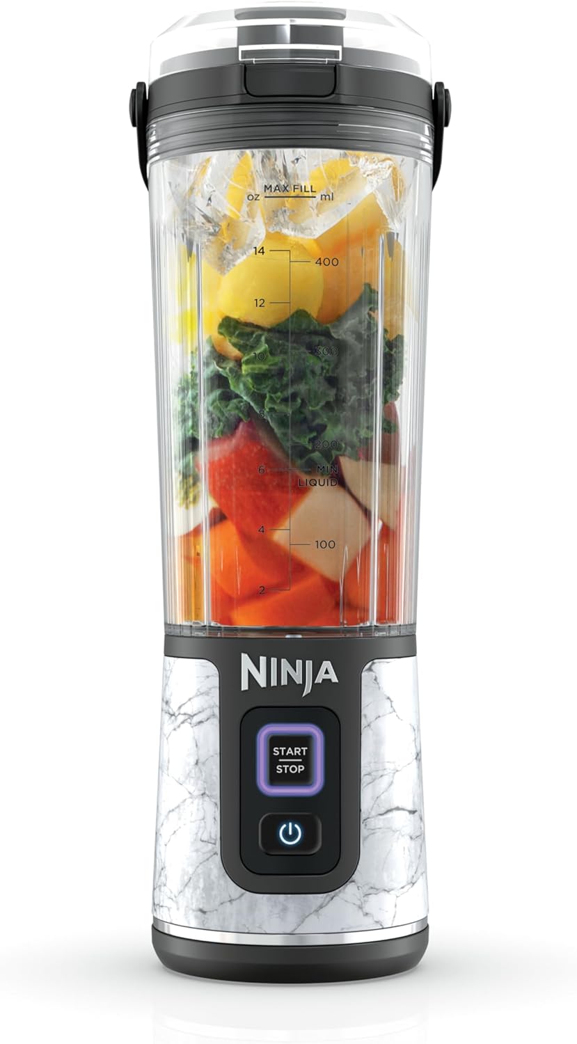 Ninja Blast Portable Blender - Cordless 18oz Personal Blender for Shakes & Smoothies | BPA Free, USB-C Rechargeable, Marble White