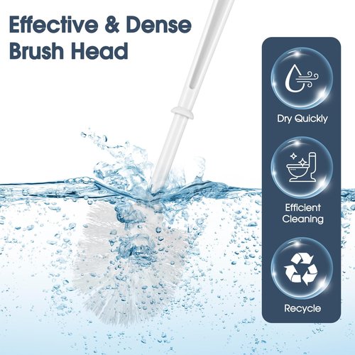 Mimorou 12 Sets Toilet Brushes and Holders Set White Toilet Bowl Brushes for Bathroom Scrub with Plastic Holders for Bathroom Cleaning Accessories