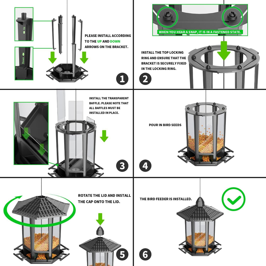 Birdream Bird Feeders - Retro Pagoda Design for Outdoor Hanging | Attract Wild Birds in Style