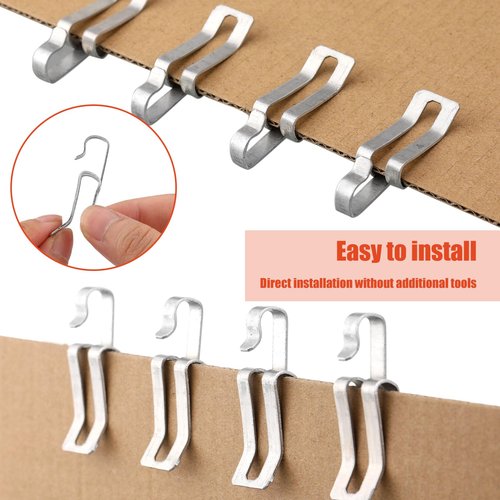 Zonon 200 Pcs Christmas Light Clips Metal Gutter Hooks for Outdoor Xmas Hangers for Shingles Roof Seasonal Lighting Gutter Clips Hanging Festival Xmas Outside Decoration