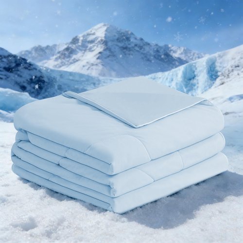 BEAUTEX Cooling Comforter Queen Size - Double Sided Cool Blanket for Hot Sleepers and Night Sweats, Q-Max>0.45, Breathable Lightweight Silky Summer Ice Blankets for All Season (Blue, 90" x 90")