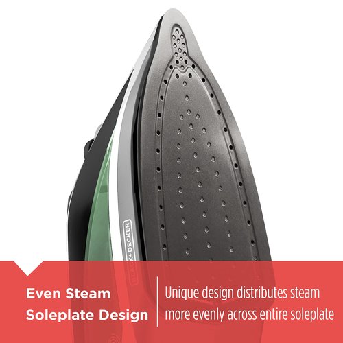 BLACK+DECKER Easy Steam Compact Iron, IR40V, Nonstick Plate, SmartSteam, Anti-Drip, Auto Shutoff & Vitessa Advanced Steam Iron, ICR2020, Even Steam Nonstick Soleplate, Auto Shutoff