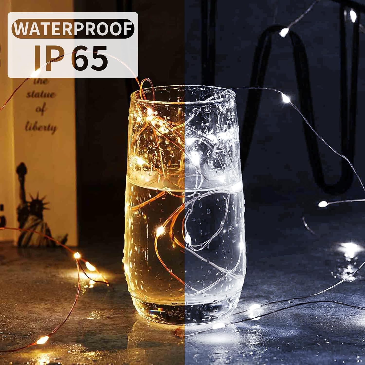 Skiennix 20 LED Fairy String Lights - 7Ft Waterproof Twinkle Lights for Parties & Weddings | Warm White