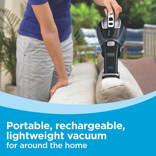 BLACK+DECKER 20V Cordless Hand Vacuum - Powerful Suction with Crevice Tool & Flip-Up Brush