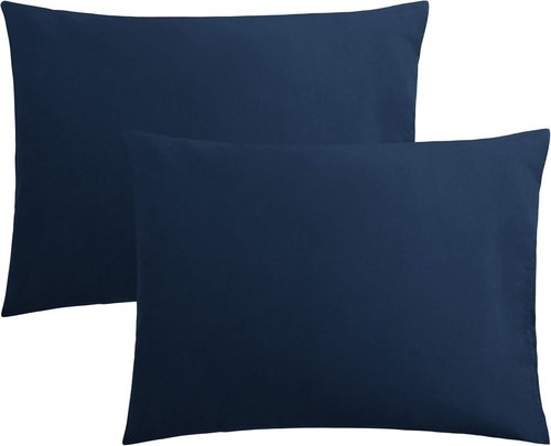 FLXXIE Pillow Cases - Soft Microfiber Standard Size Pillow Covers | Wrinkle & Stain Resistant, Navy, 2-Piece Set (20x26)