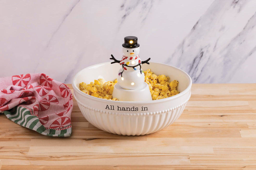Mud Pie Christmas Snowman Light-Up Sitter