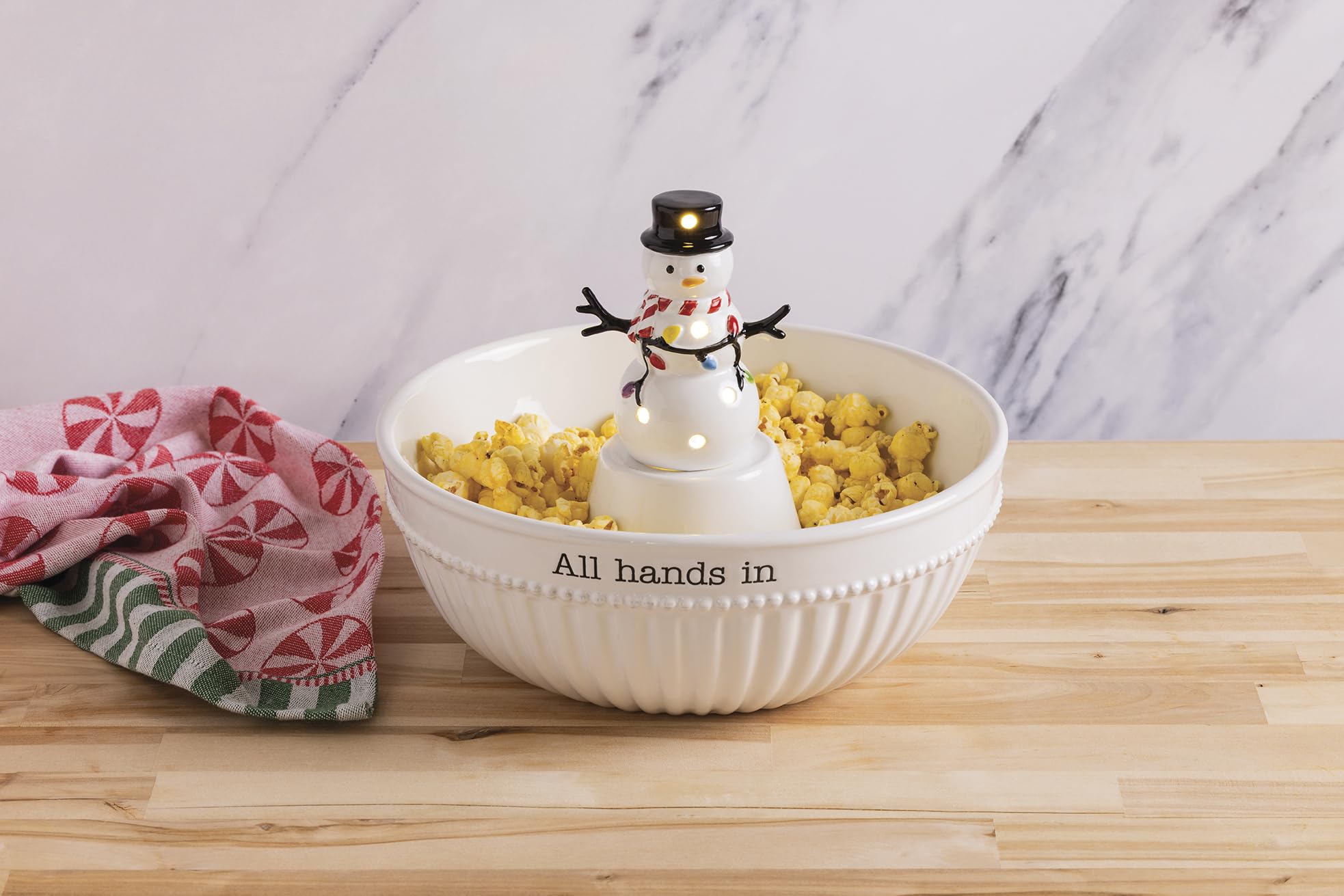 Mud Pie Christmas Snowman Light-Up Sitter
