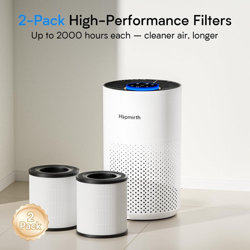 Hopmirth 2 Pack Replacement Filters – Compatible with ZQA-4000C Air Purifier – H14 HEPA Activated Carbon Filter for Home.Bedroom.Air Cleaner.Pollen.Pet Dander