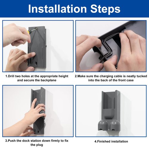 Bolan-Tech Vacuum Cleaner Docking Station - Wall Mounted Accessories Bracket Compatible with Dyson Gen5 Detect Absolute Vacuum Cleaners