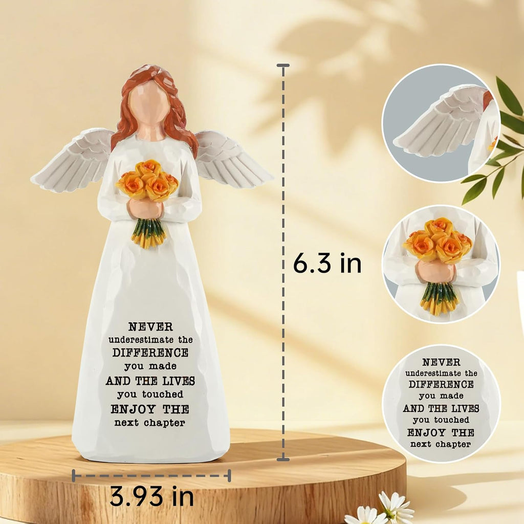 Regine Switzerland Retirement Gift - Elegant 5.9” Handcrafted Resin Angel Figurine for Women | Perfect for Nurses, Teachers, and Friends