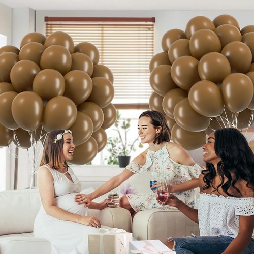 Brown Latex Balloons - 12 Inch | 50 Pack for Birthday, Baby Shower, Wedding & Party Decor