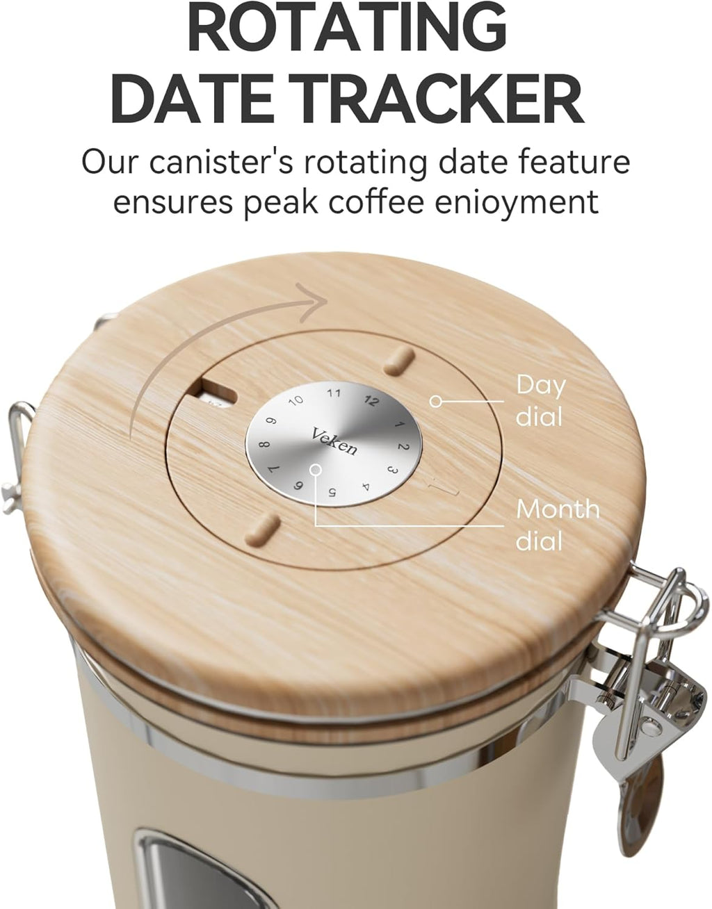 OlarHike 144QT Lockable Storage Bin - Durable & Versatile | Includes 22oz Cream Coffee Canister
