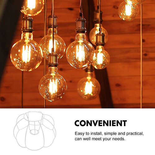Ciieeo Vintage Pumpkin Lantern Holder Wire Lampshade Frame for DIY Table Lamp Retro French Metal Lamp Shade Bracket 9.84X9.84X6.18 Inch Lighting Accessory