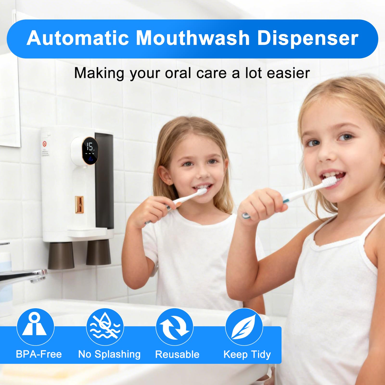 Automatic Mouthwash Dispenser for Bathroom (20.3 oz)