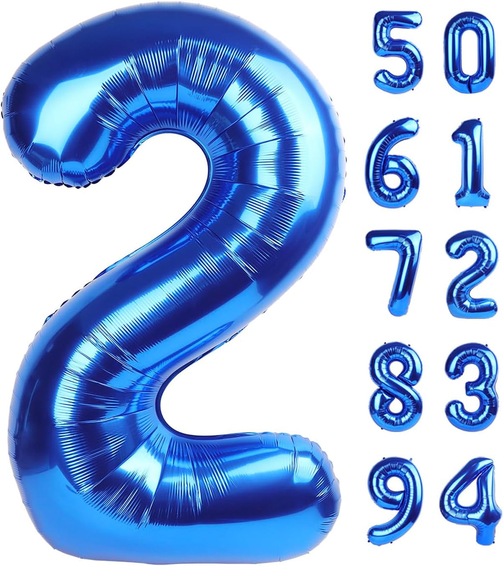 Number 2 Balloon - 40 Inch Navy Blue Birthday Decoration for 2nd Birthday Party Supplies