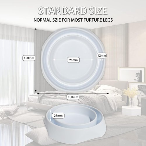 Bed Bug Interceptors by [Brand Name] - Effective Bed Bug Traps with Anti-Skid Pads | White - 4 Pcs