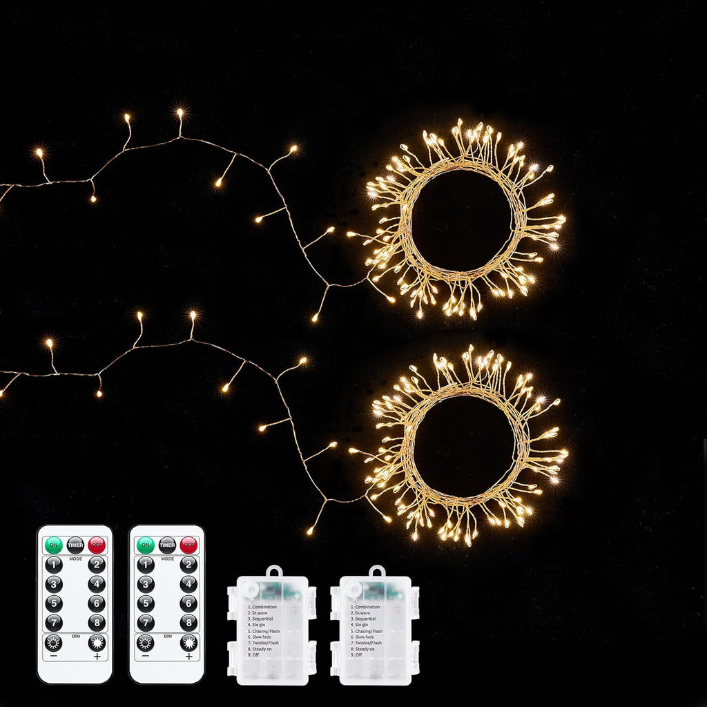 Skiennix Fairy Lights - 5Ft Battery Operated Twinkle Lights with Remote | 60 LEDs Copper Wire for Indoor/Outdoor Decor