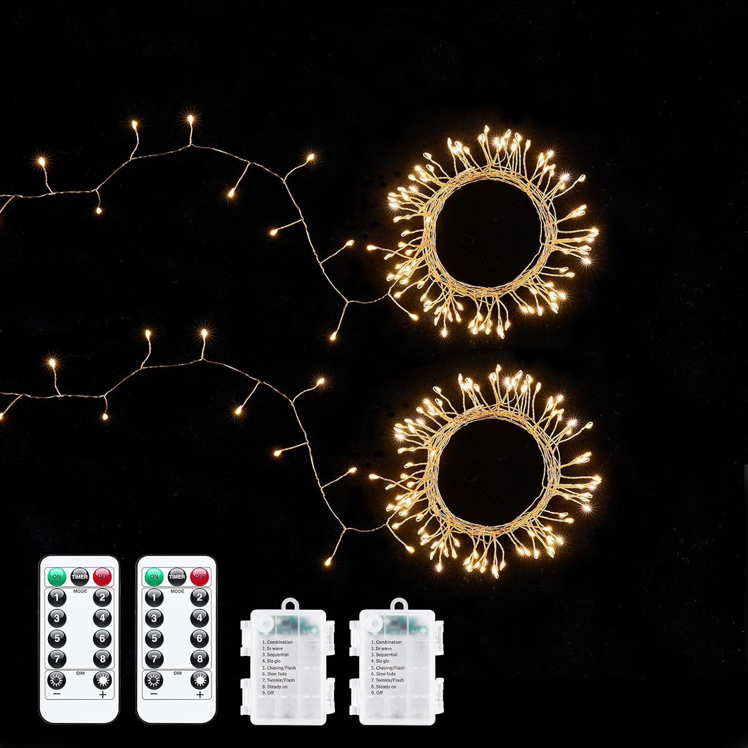 Skiennix Fairy Lights - 5Ft Battery Operated Twinkle Lights with Remote | 60 LEDs Copper Wire for Indoor/Outdoor Decor