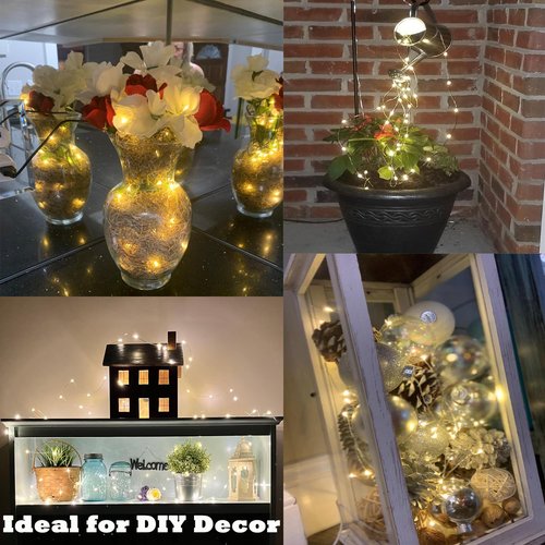 Beingreat USB Fairy Lights, 2 Pack 33Ft 100 LED, Flexible Silver Wire Mini String Lights for Bedroom Wedding Christmas Decor, DIY Crafting, Warm White