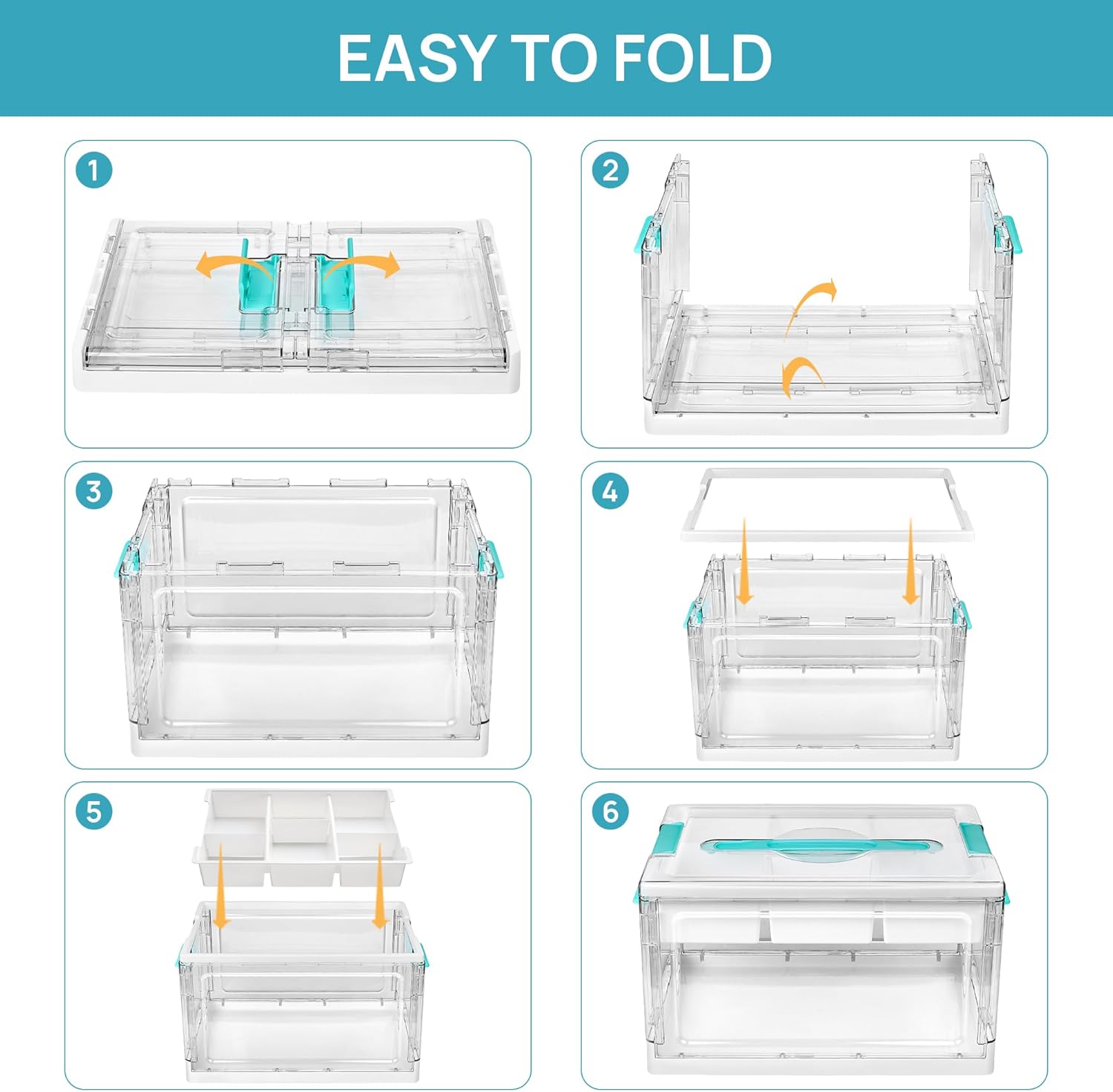 Vtopmart 24 QT Clear Plastic Craft Organizer - Removable Trays & Dividers for Art Supplies | Ideal Storage Box