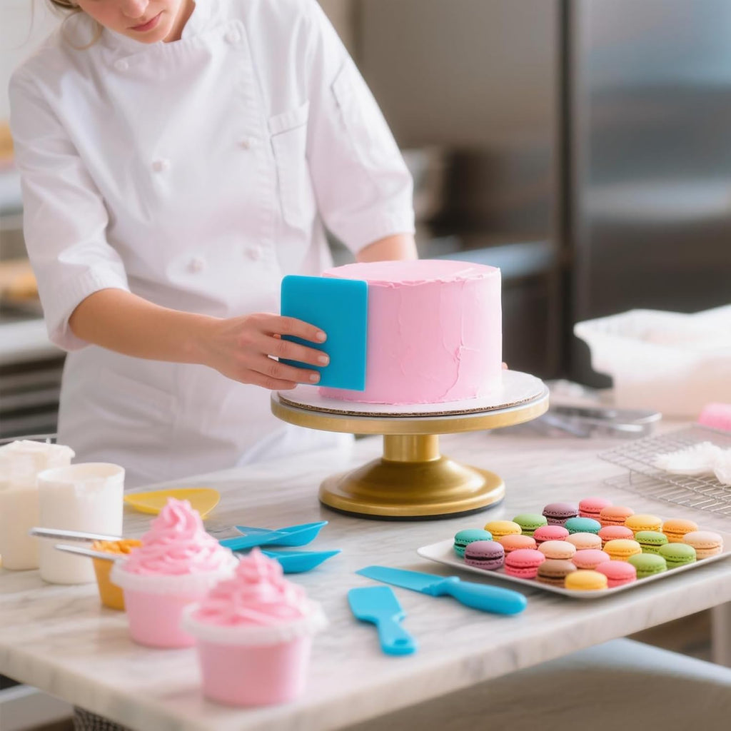 Skiennix Piping Bags and Tips Set - 100pcs Pastry Decorating Kit with 16 Tips & 3 Scrapers | 12 Inch