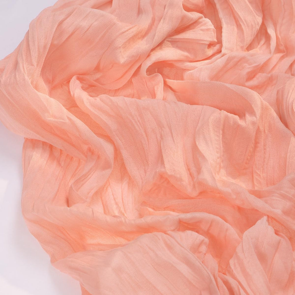 Socomi Cheesecloth Table Runner - Coral Peach Boho Style for Weddings & Parties | 120-Inch Length