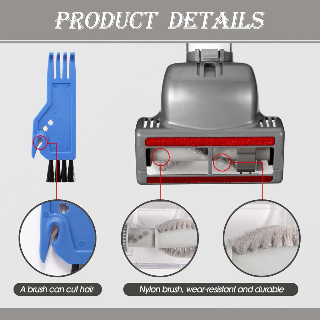 Shark Pet Hair Power Brush Tool - Upgraded Vacuum Attachment for Navigator Lift-Away NV360/NV350/NV352/NV356E/NV370/NV22L | Gray