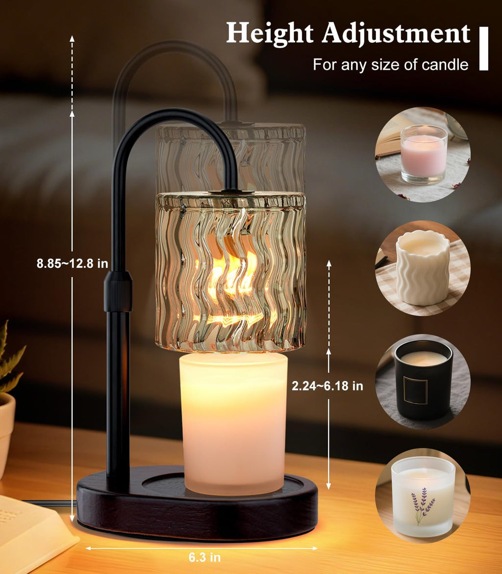 Skiennix Candle Warmer Lamp - Electric Timer & Dimmable Height Adjustable Burner | Scented Wax Melts Home Decor