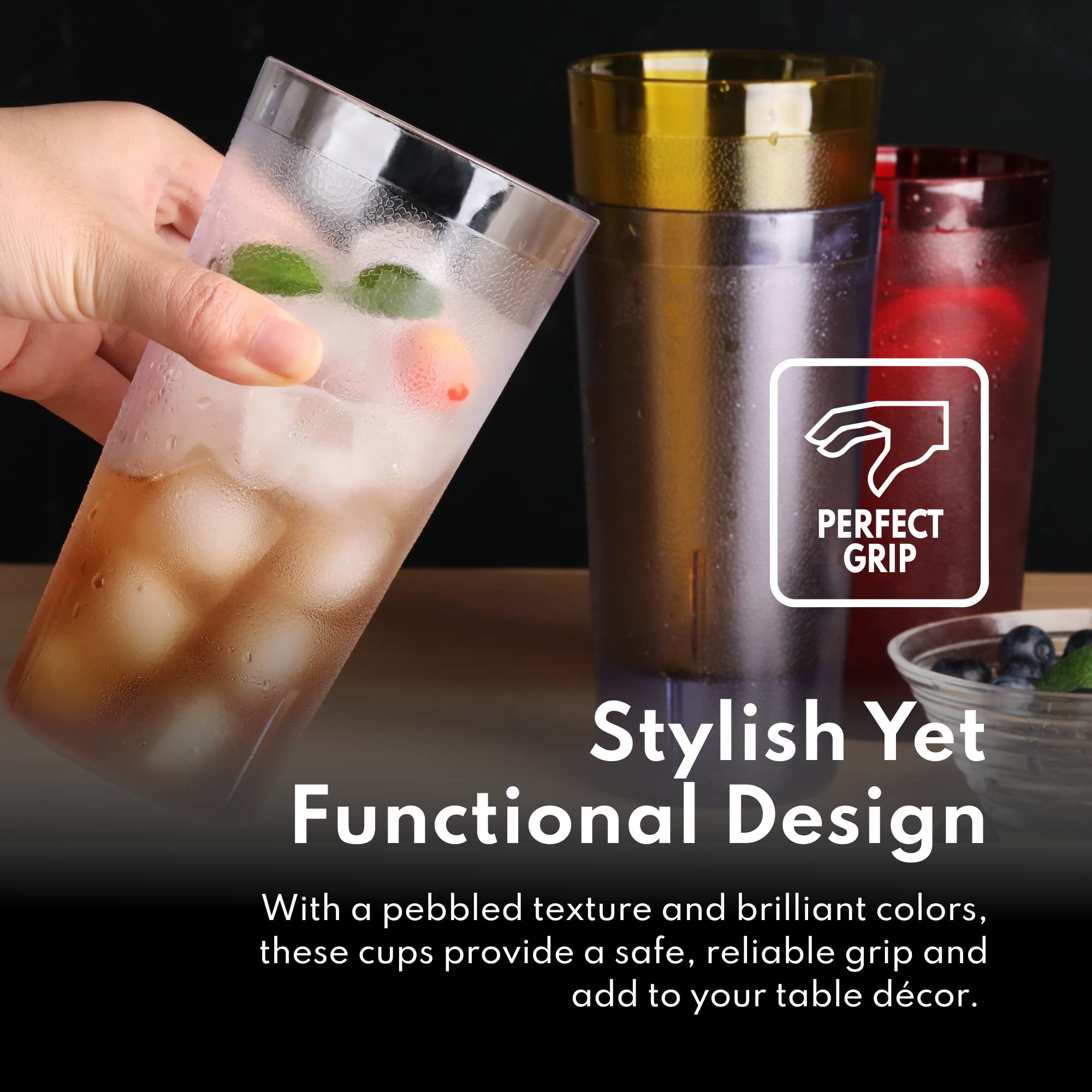 New Star Foodservice | Restaurant-Grade Beverage Tumblers (Red (Set of 72), 12 oz)