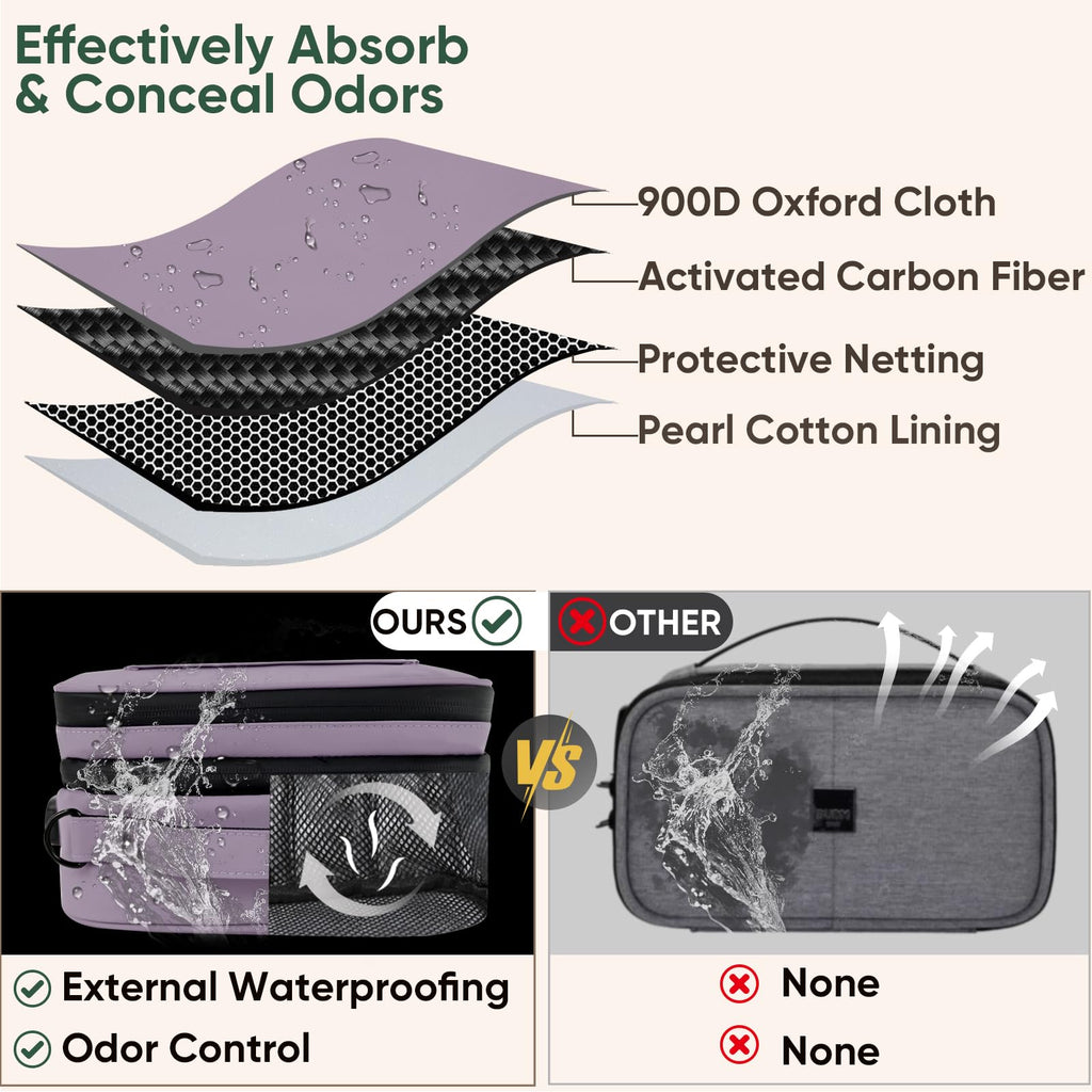 BALEINE Large Storage Bag with Combination Lock, Water-resistant Travel Organization Case (Lilac)