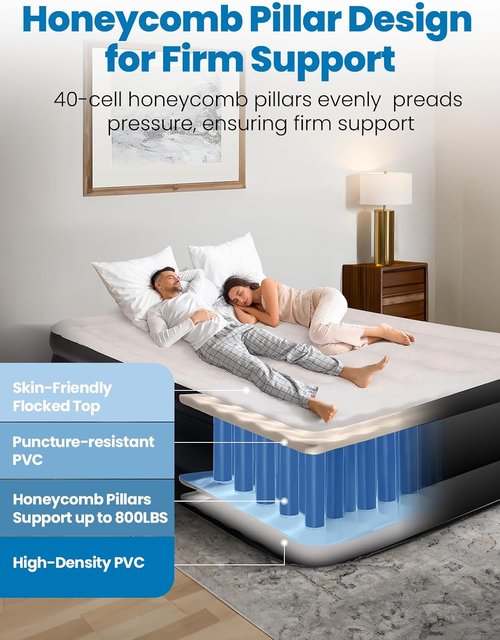 **CHERIMOR Queen Air Mattress - 18" Raised Comfort with Built-in Pump & Leak-Proof Design | Supports 800 lbs**