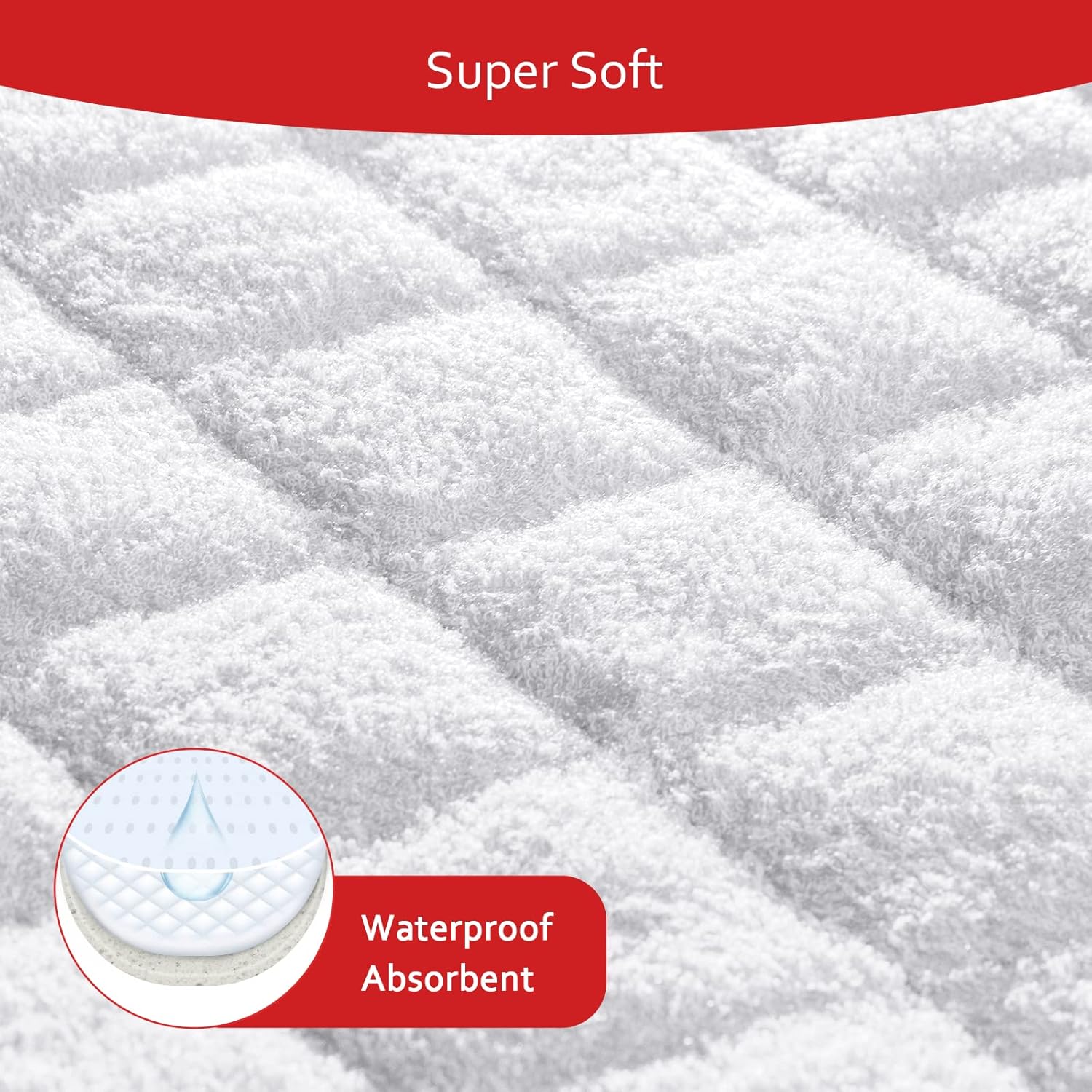 Moonsea Quilted Changing Pad Liners - Thicker, Waterproof & Non-Slip | 3 Pack in White