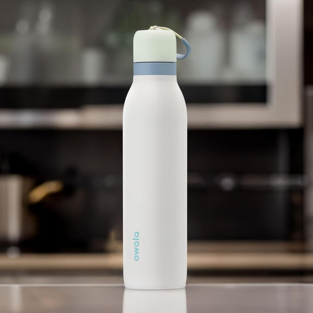 Owala FreeSip Twist Insulated Stainless Steel Water Bottle - BPA-Free, 24 oz, Green/White (Iced Breeze) for Sports & Travel