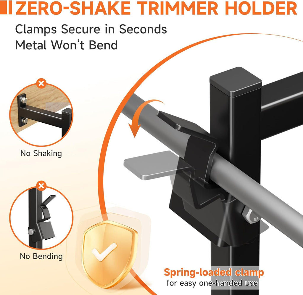 Trimmer Rack for Enclosed Trailers - Secure Weed Eater Holder & Landscape Equipment Storage