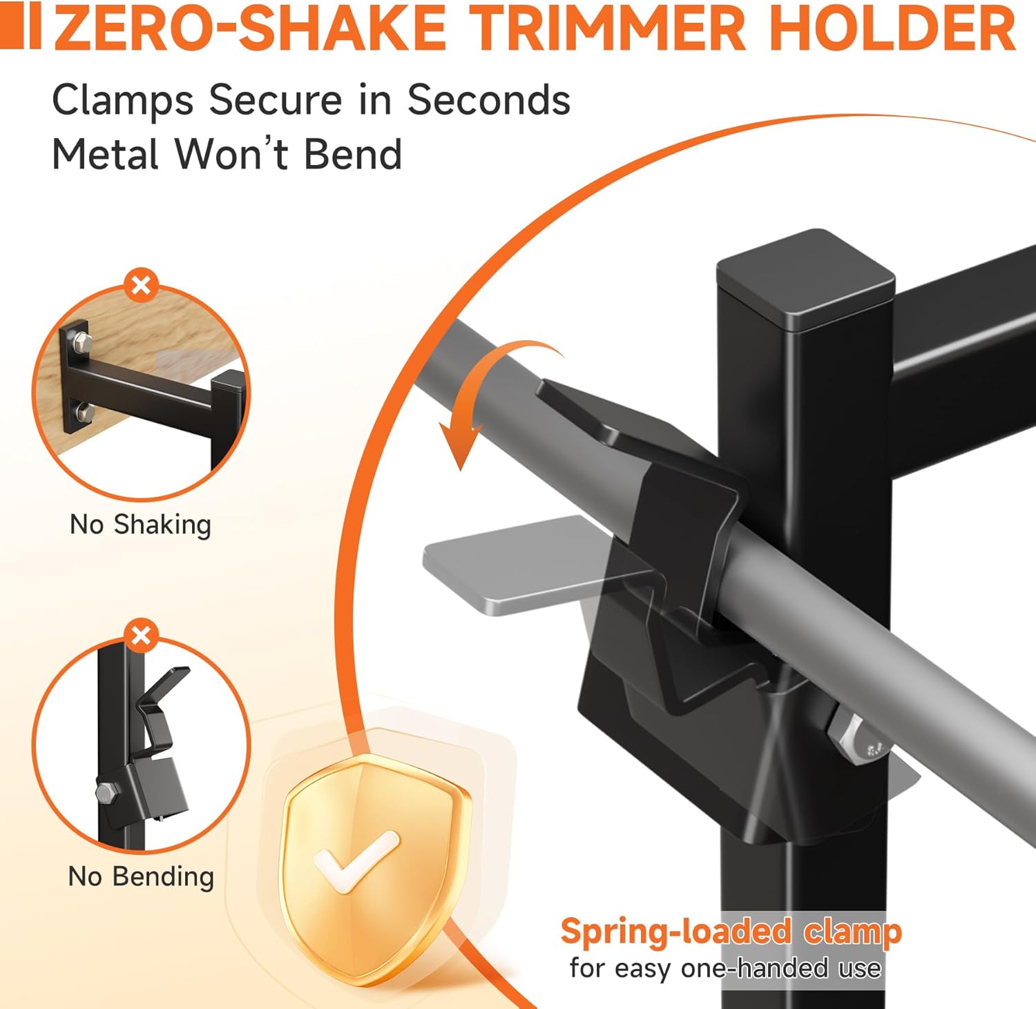 Trimmer Rack for Enclosed Trailers - Secure Weed Eater Holder & Landscape Equipment Storage
