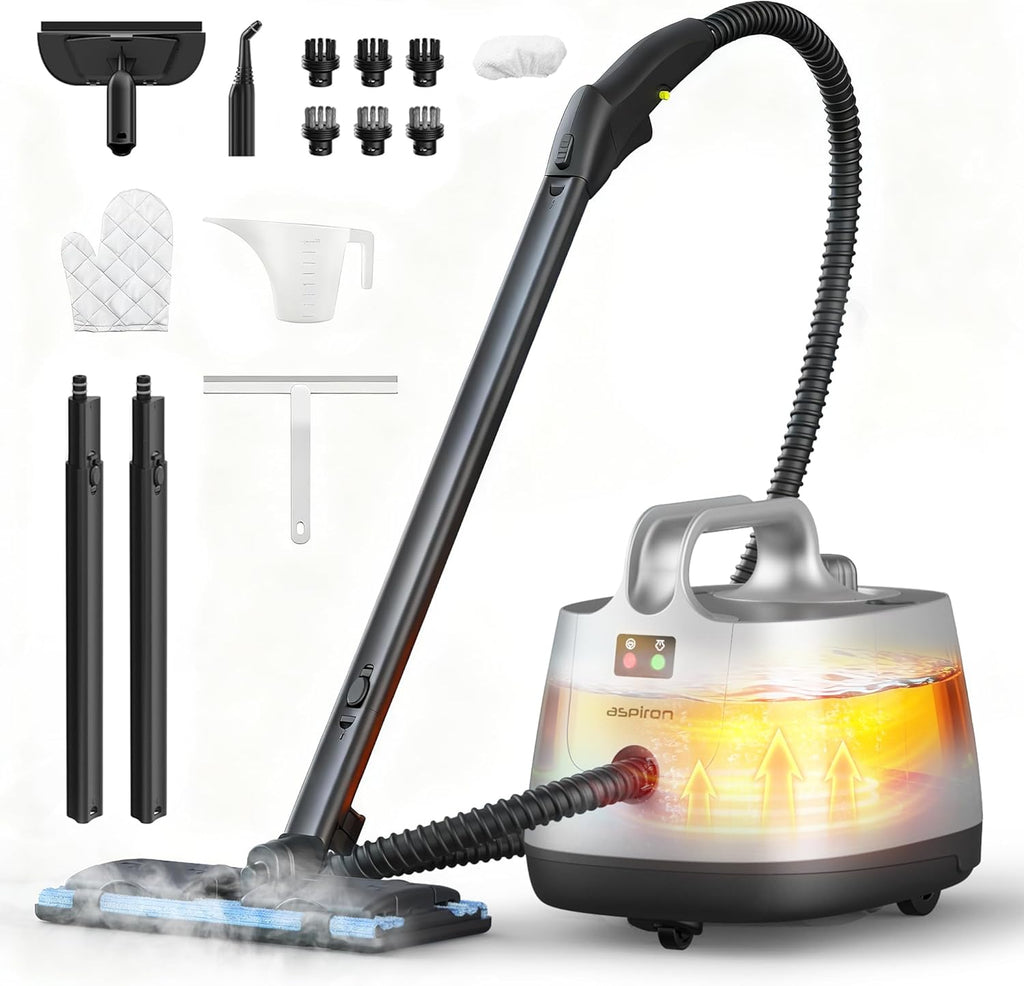 Platinum Steam Cleaner - Powerful 293°F Handheld Mop with 21 Attachments | 50oz Capacity for Home Use