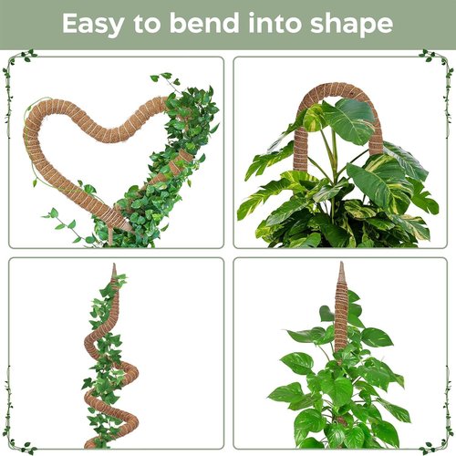 K-Brands 3 Pack Bendable Moss Pole | 48'' Monstera Plant Support for Indoor Climbing Plants
