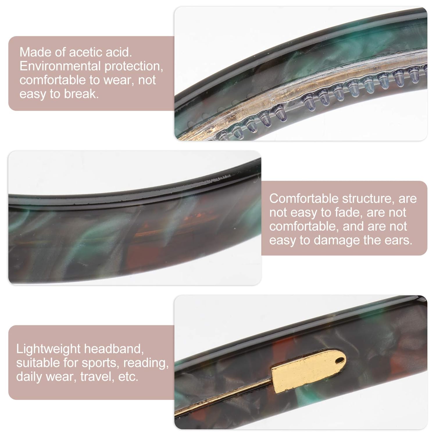 Uonlytech Hawksbill Pattern Headband - Non-Slip Hair Wrap Strips & Face Hairband | Stylish Hair Accessory