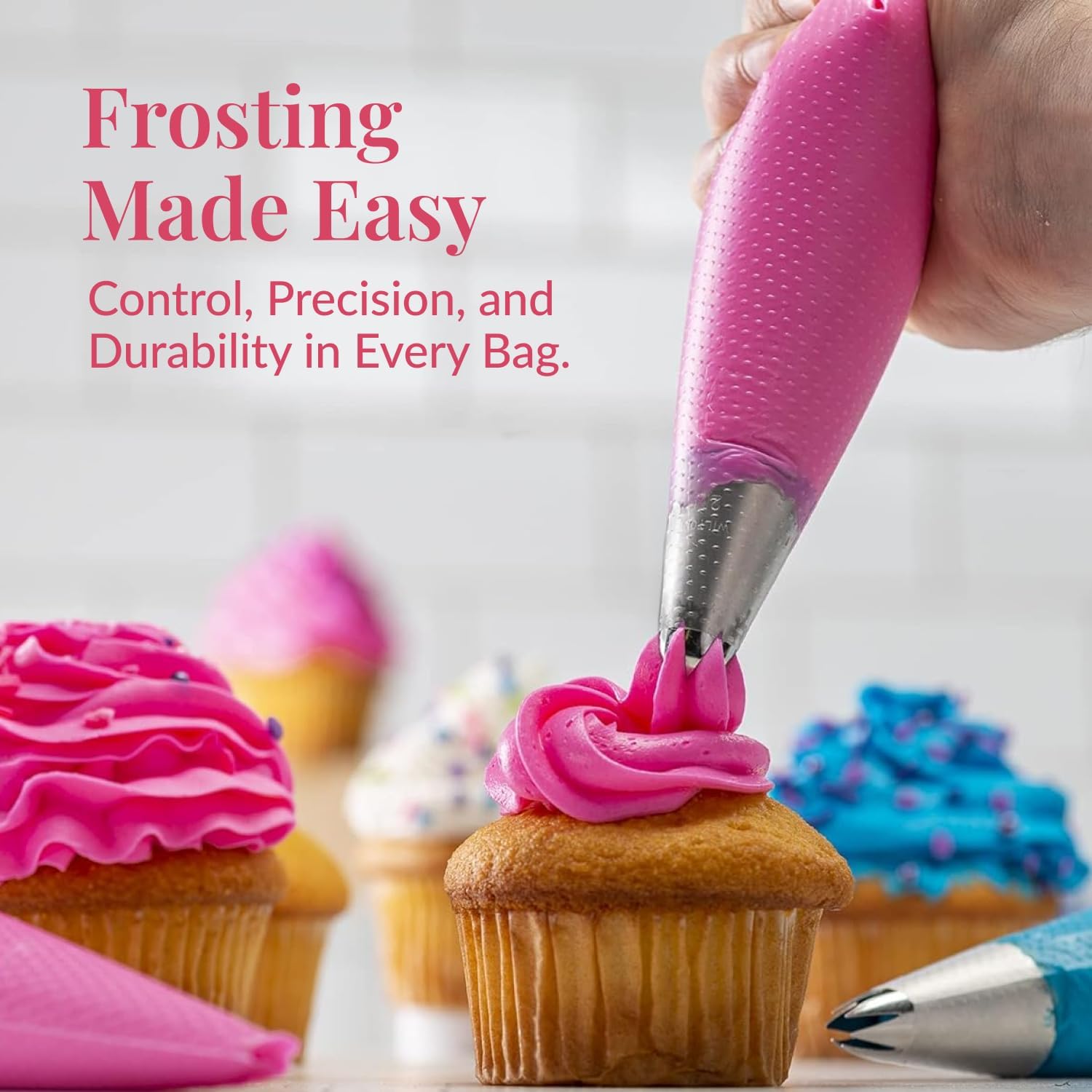 Prestee Anti-Burst Piping Bags - 12 Inch Tipless Icing Bags for Durable Pastry & Cookie Decorating - Set of 200