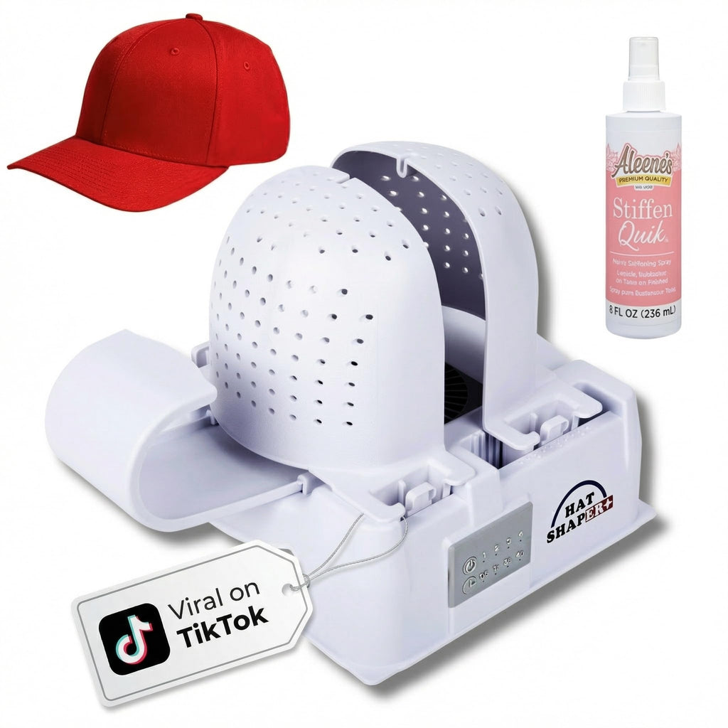 Danyco Adjustable Hat Shaper Machine with Stiffening Spray - Baseball Cap Shaper - Care Tool for Caps, Snapbacks, Fitted Hats - Fan Drying Tech for Shape Restoration & Preservation - Hat Gifts for Men