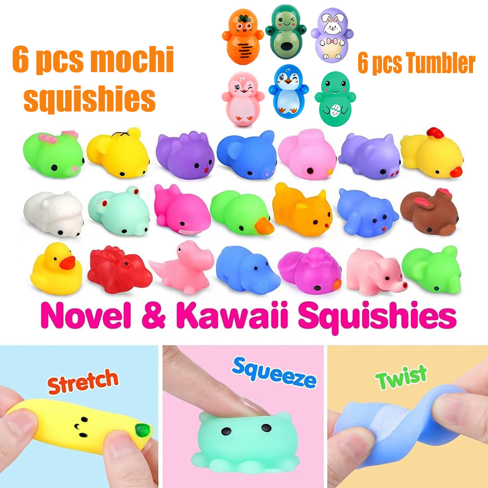 Mctuoba 128 Pcs Party Favors for Kids, Pop Fidget Toys Bulk, Treasure Box Toys, Pinata Stuffers, Classroom Prizes, Goodie Bag Filler, Treasure Chest Carnival Prize for Boys Girls 4-8
